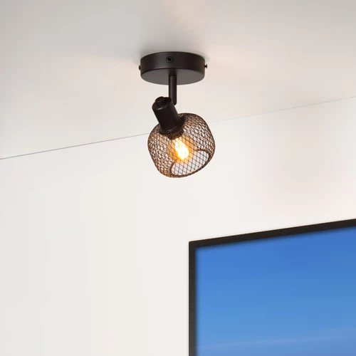 Lucide MAREN - Ceiling spotlight - 1xE14 - Black - atmosphere 1